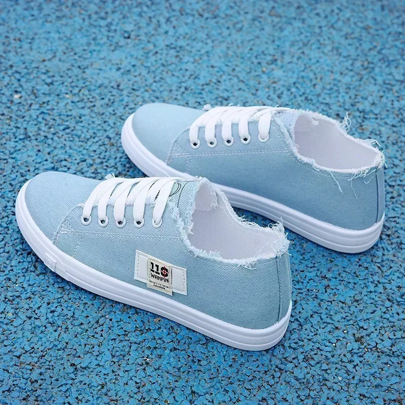 Spring Style Comfortable Casual Flat White Shoes Canvas Low-top Cross-strap Lightweight Sports Shoes for Women 250515
