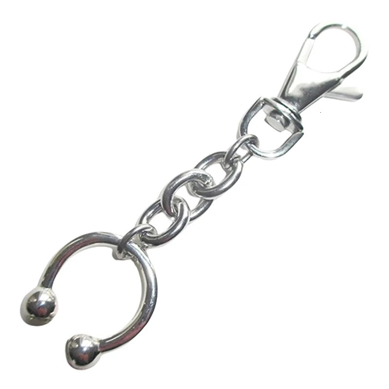 Punk Charm Horseshoe Clip Keychain Korean Fashion Geometric Backpack Pendant Goth Accessories Keychains Grunge Rock Jewelry 250517