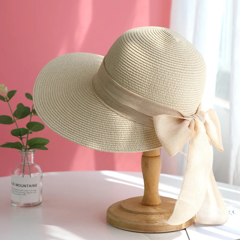 Bohemian Style Summer Sun Hat For Women Sun Protection Beach Straw Fisherman Cap Fashion Big bowkont Lace Visor 250516
