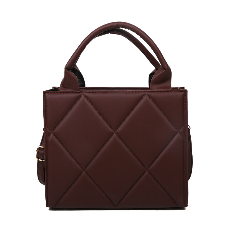 Western style solid for women's 2021 new winter diamond grid candy color portable one shoulder crossbody bag, simple small square bag
