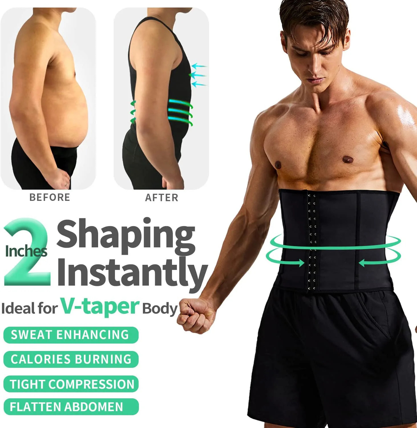 1pcs Mens Tummy Strap Silvering Sweating Breasted Sports Shaper Belt Waist Cinching And Waist Protection Fitness Waist Belt 250517