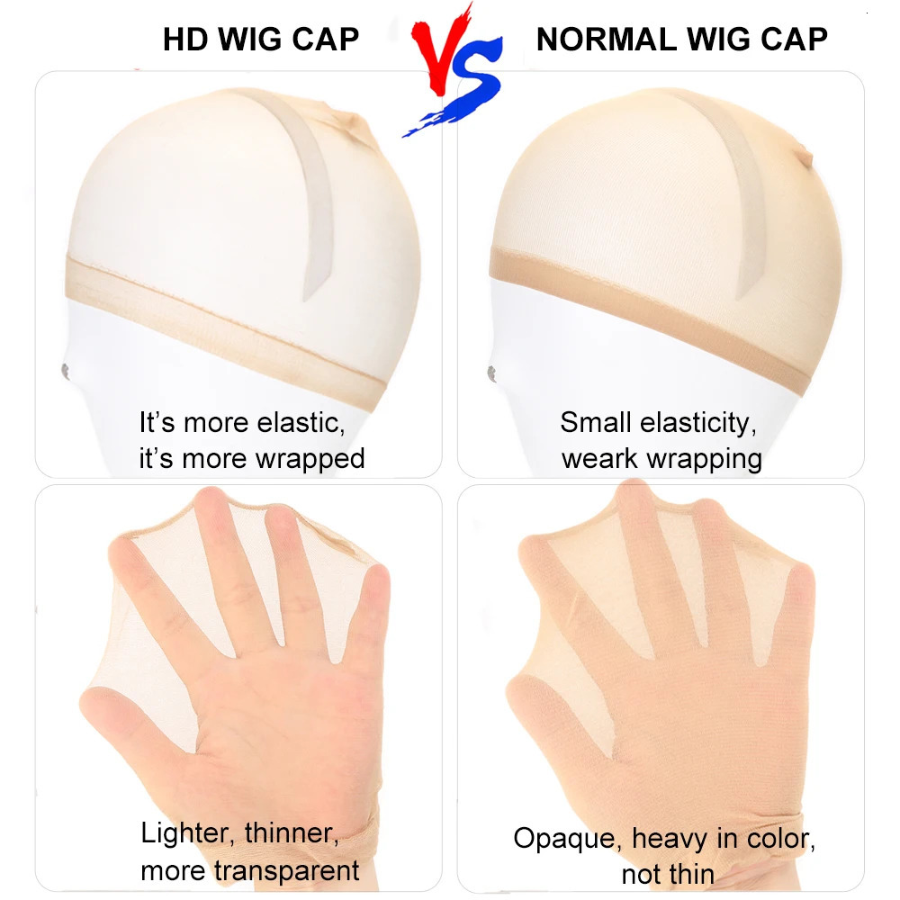 10/20Pcs Invisible Hd Wig Cap Thin Stocking Cap Nylon Stretch Mesh Hd Wig Caps Hair Net For Weave Sheer Hd Wig Cap For Wig 250513