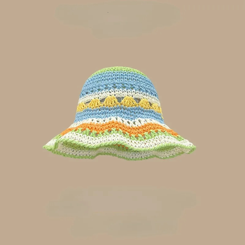 Japanese Sweet Lace Straw Hat Womens Hand-woven Summer Sun Protection Big Brim Sun Hat Travel Beach Sun Hat 250516