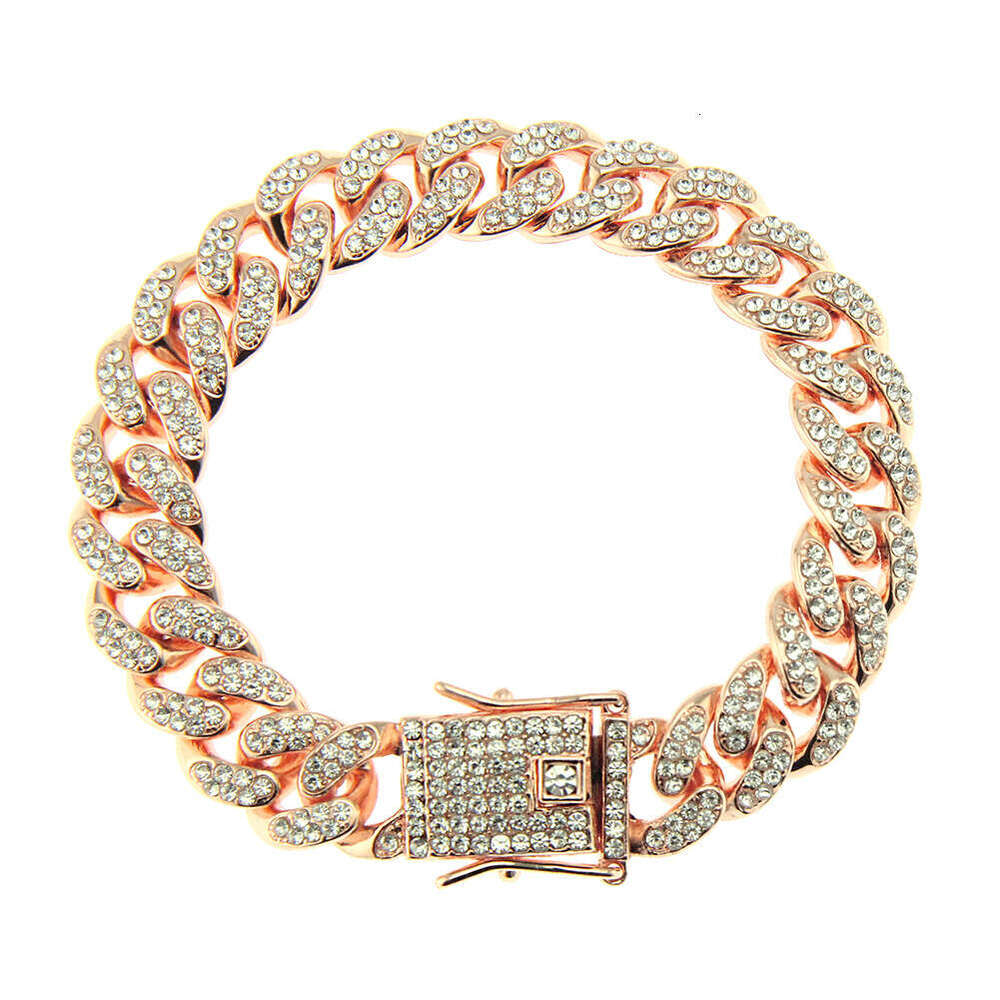 Hip Hop Dia Cuban Chain Wide Icy Bling Link Bracelet for Hipster Jewelry Gift streetwear jewelry gift