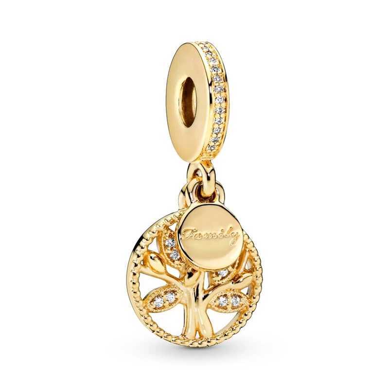 New Fine Gold The Cross of Jesus Family Tree Cactus Charm Beads Fit Original European 925 Silver Bracelet DIY Women Jewelry GiftXJ250517
