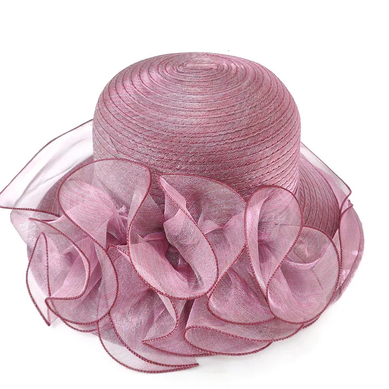 Summer hats for women Organza flower mesh sunshade hat vacation beach wide brimmed sun Sun protection sombreros de mujer 250517