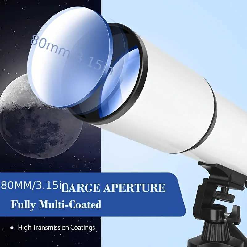 BORWOLF 80600 Professional Astronomical Telescope 180X Monocular 80MM Large-Aperture for Stargazing Bird Watching Moon Nebula Y250516