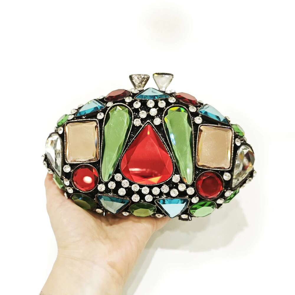 XIYUAN New Full Crystal Evening Clutch Bag Women Rhinestone Purses Pink/Gold Stone Handbag Brand Designer Bridal Clutches