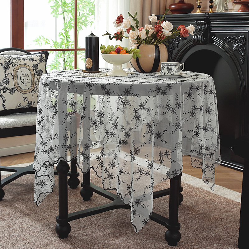 B397 lace light luxury high-end tablecloth French rectangular tablecloth retro TV coffee table cover cloth medieval atmosphere new