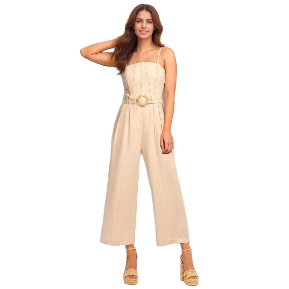 Wide Leg Jumpsuit Women S Clothing Summer New Fashion Commuting French Sleeveless Backless Jumpsuit Pants