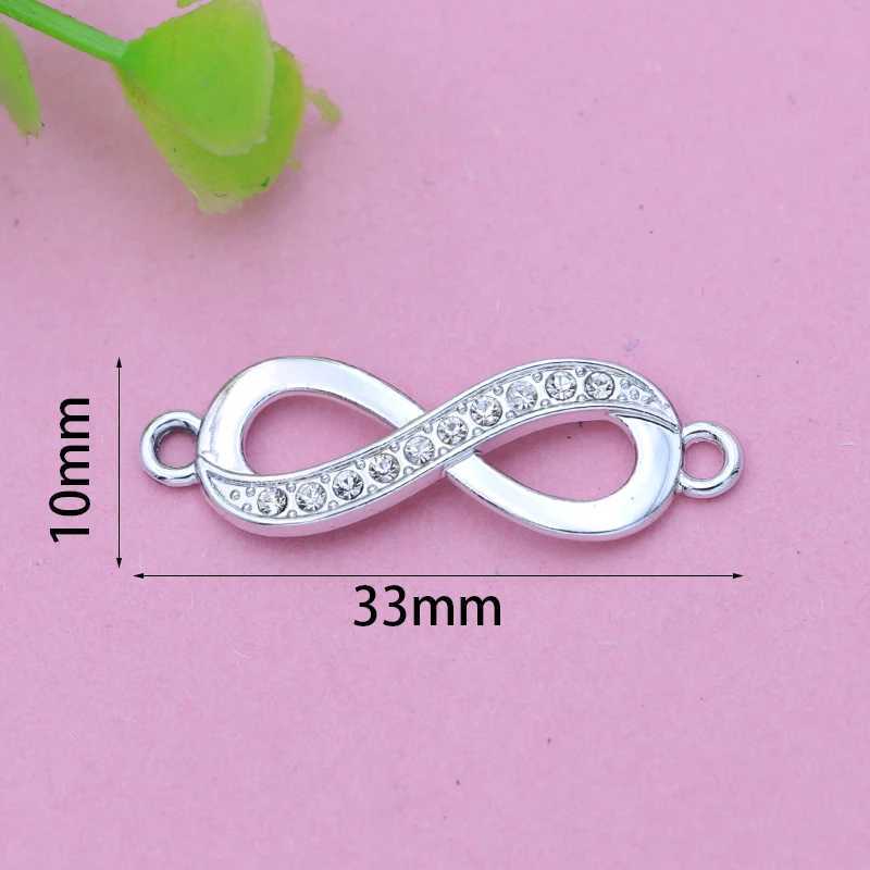 10Pcs Gold Plated Crystal Infinity Charm Connector for Jewelry Making Bracelet DIY Necklace Findings AccoriesXJ250517