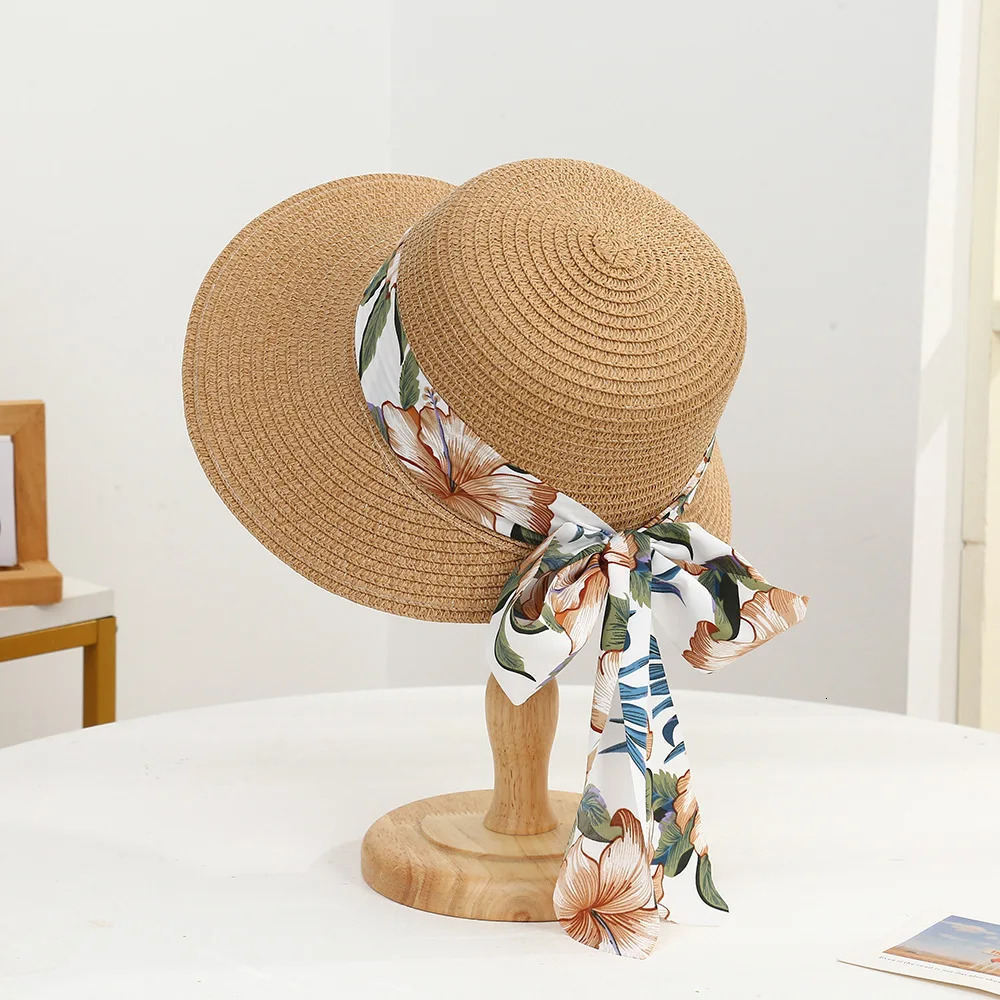 Bohemian Style Summer Sun Hat For Women Sun Protection Beach Straw Fisherman Cap Fashion Big bowkont Lace Visor 250516