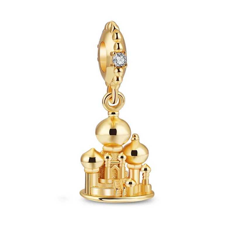 Hot Sale Gold Family Tree Cactus Castle Sun Sparkling Clip Charm Beads Fit Original 925 Silver Bracelet DIY Women Jewelry GiftsXJ250517