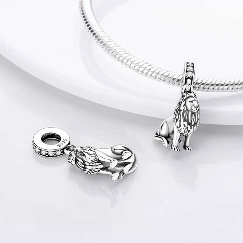 925 Sterling Silver Charm Bead Crown Lion Frog Charm Fit Bracelet Original Fashion for Women Jewelry DIY Making GiftXJ250517