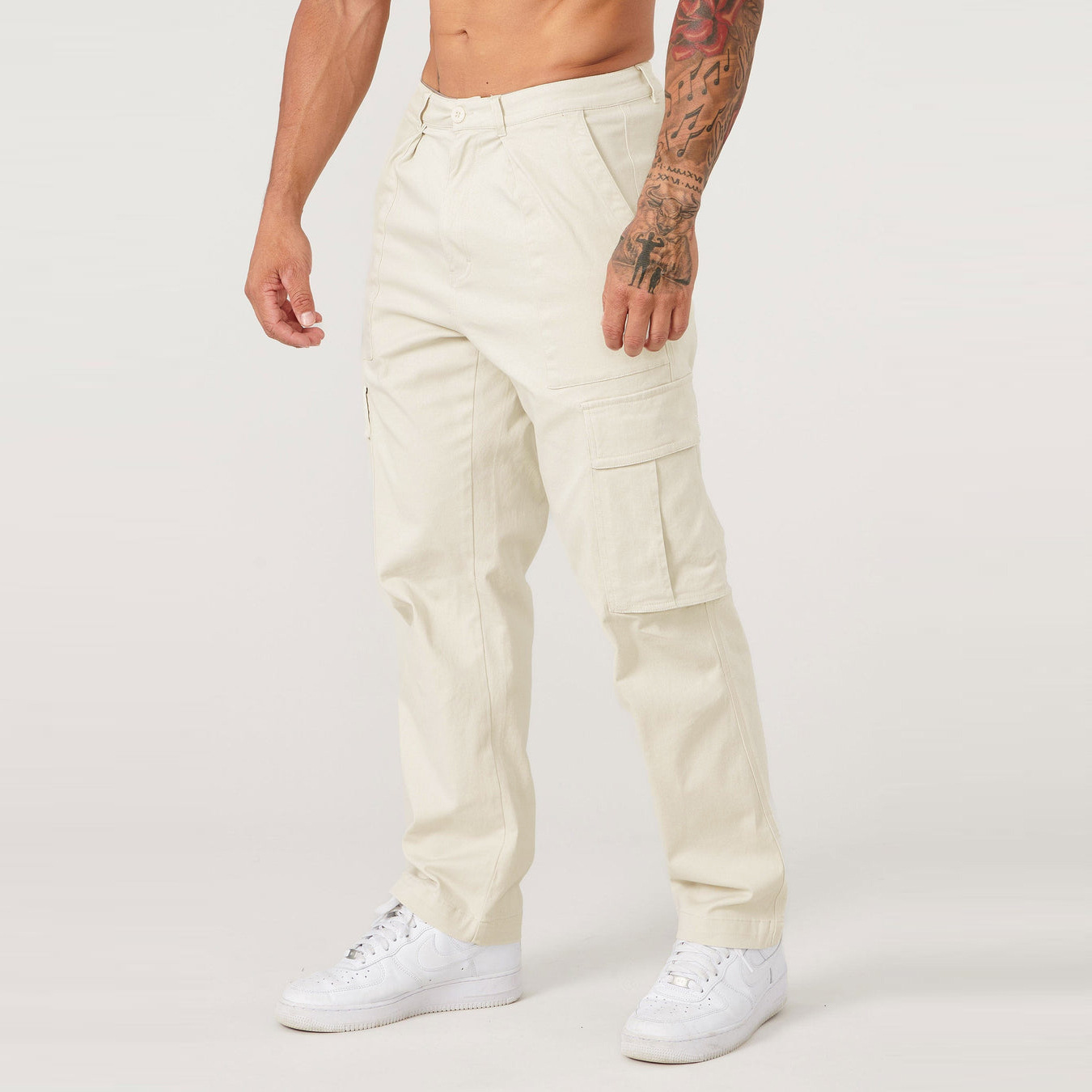 Men Cargo Pants Casual Male High Elastic Waist Pocket Wide Leg Pocket Trousers Oversized M-3XL R250517