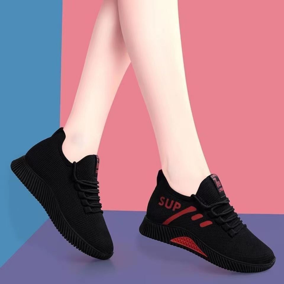 Outdoor leisure sports lightweight and wear-resistant hiking running shoes designer fashionable daily commuting knitted mesh women's shoes
