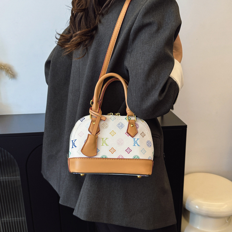 Free Shipping 2025 New Designer Shell-Shaped Tote Bag - Watercolor Print Crossbody Purse, Luxury Textured Shoulder Bag