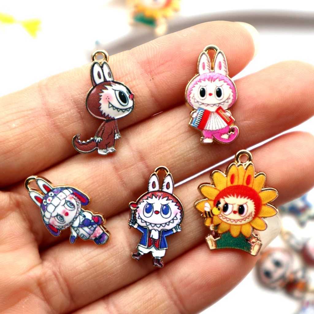 10pcs Cartoon Animal Alloy Pendant Popular Anime Big Mouth Cute Metal Charms DIY Necklace Bracelet Earrings Keychain AccoryXJ250517