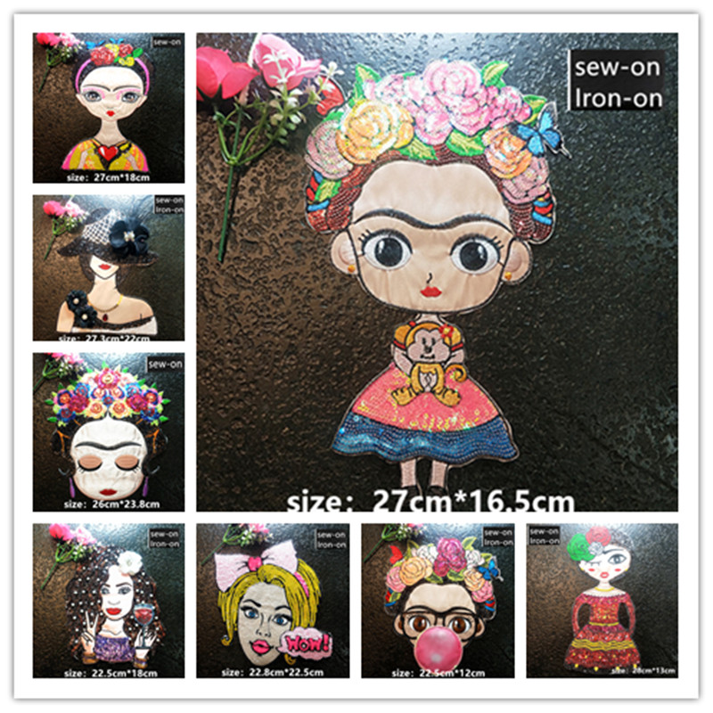 1 pieces/bag 249-56 Brand Fashionable and versatile sequin decorative fabric patch denim T-shirt hole patch fabric patch clothes bear girl dty repair