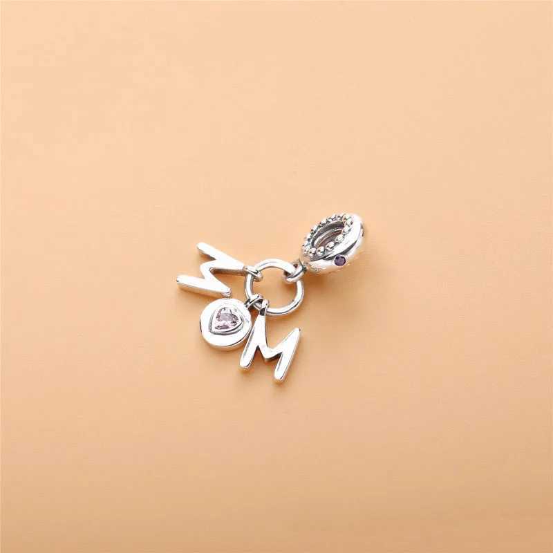 New Pink Rose Gold Plated Best Mother Glowworm Key Pig Charms Beads Fit Original Bracelet DIY Fashion Woman JewelryXJ250517