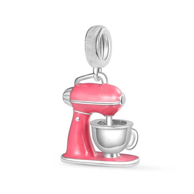 Pink Cupcake Pet Food Bowl Headphones Badminton Dangle Beads Fit Original 925 Sterling Silver Bracelet DIY Charm JewelryXJ250517