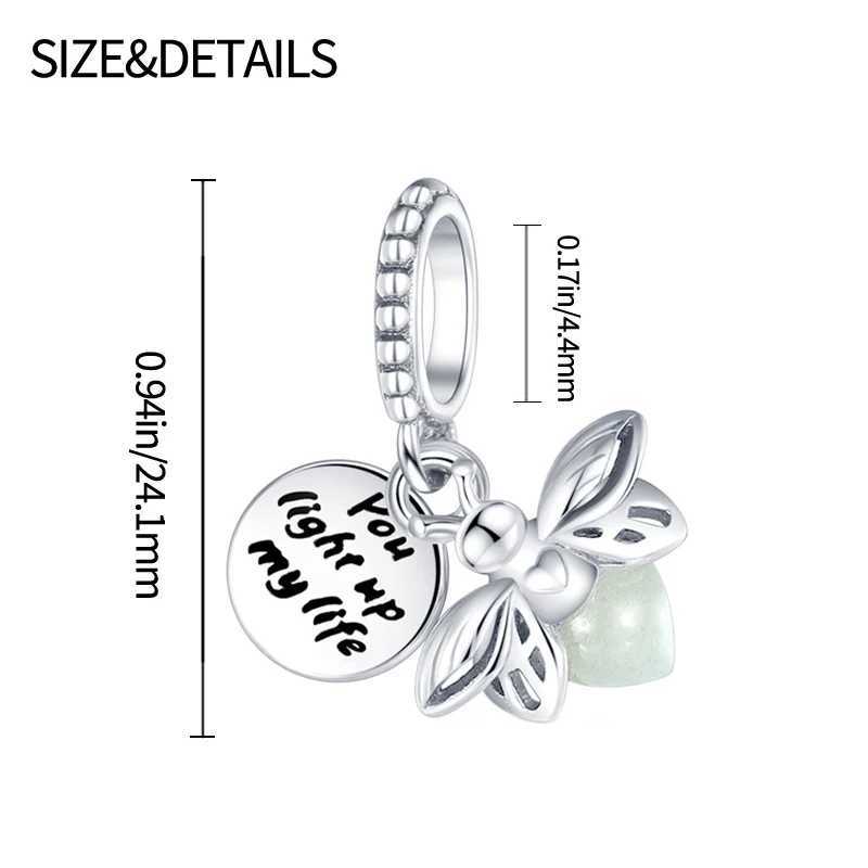 2025 New 925 Silver Original Charms Glow-In-The-Dark Fireflies Women Pendant Beads For 3mm Charm Bracelet DIY Jewelry GiftXJ250517