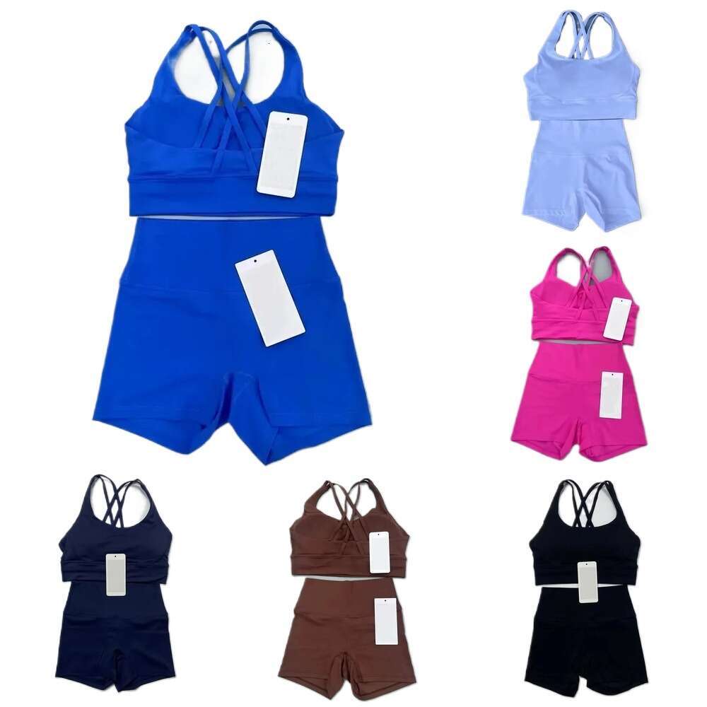 Women Sports Bra and Shorts Set 3 Styles Quick Dry Workout Outfit Gym Designer Yoga Tracksuits Biker Shorts Sweatshirt OOTD Fitness Clothes Activewear