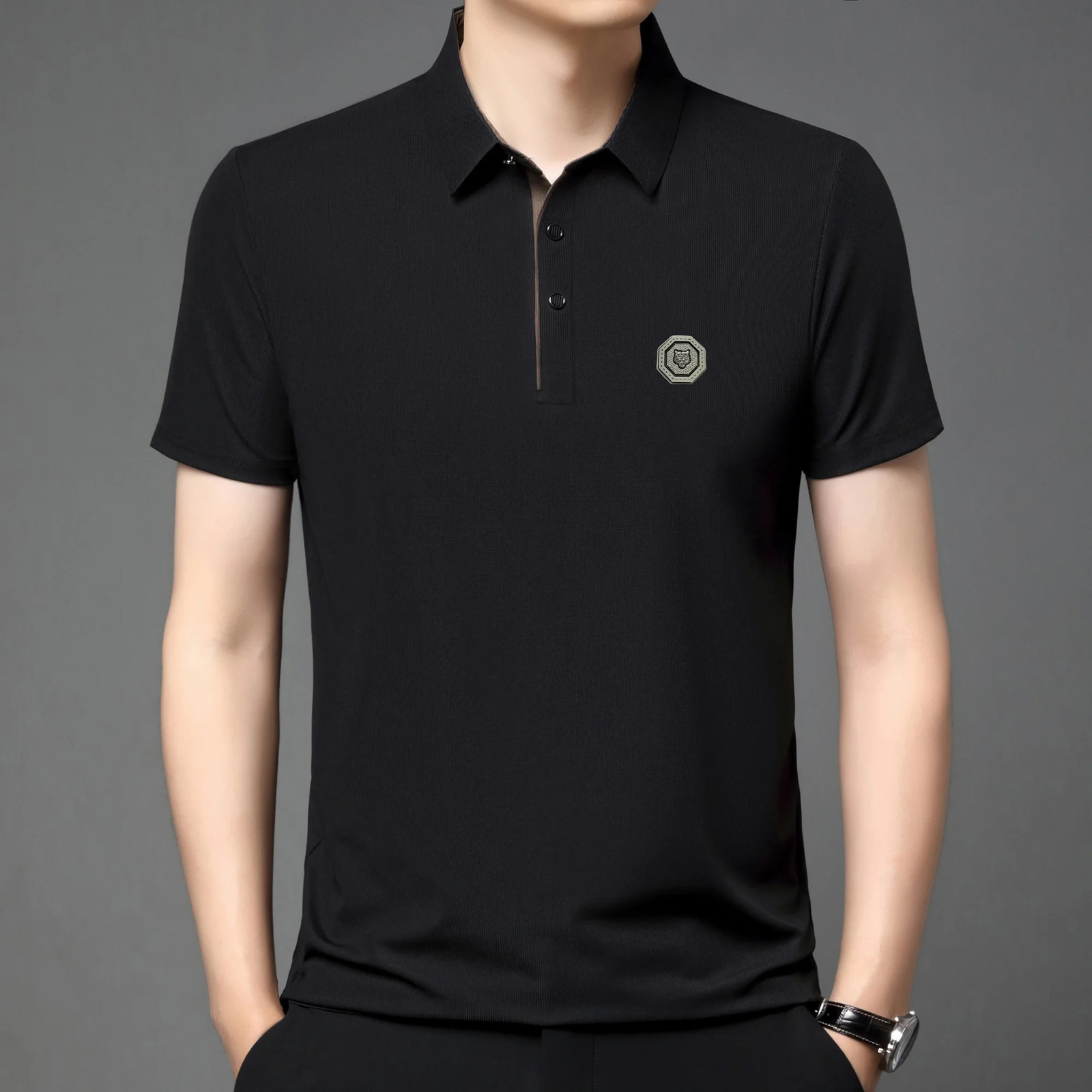 2025 mens short sleeved polo shirt summer fashion highend tiger boutique badge n golf top casual Tshirt 250506Z