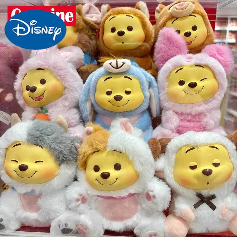 Disney Genuine Miniso Winnie The Pooh Naughty Party Blind Box Plush Anime Figure Pendant Doll Decor Key Chain Children Girl Gift Toy W250517