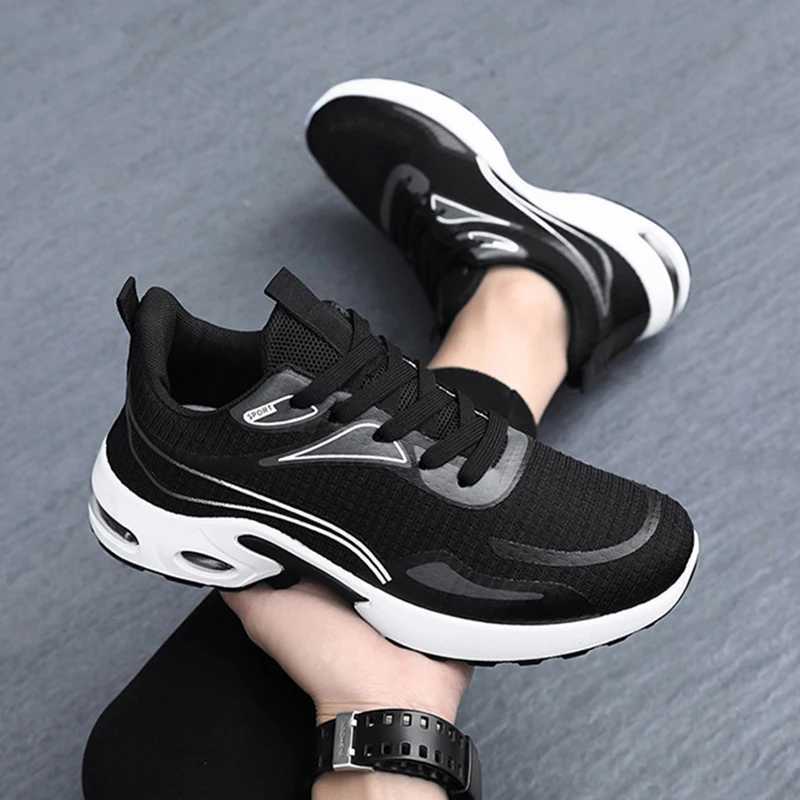 Oulylan New Spring Outdoor Soft Soled Mesh Sports Shoes Black Breathable Flat Bottom Casual Sports Shoes For MenXJ250517