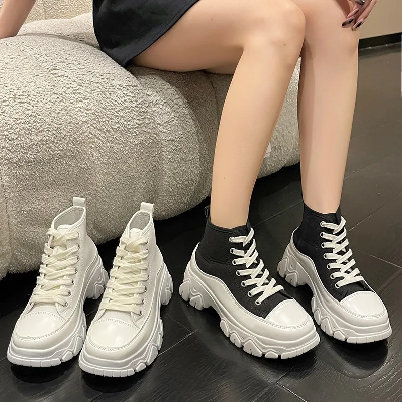 Women Run Star Sneakers High Top Platform Women Sports Shoes White Black Casual Fashion Canvas Shoes Vulcanized Shoes Feme 250515