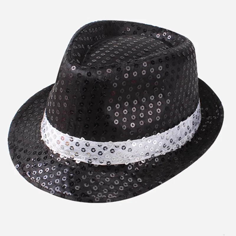 Unisex Glitter Sequins Cowboy Jazz Hat Dance Show Party Hip Hop Prop Caps Beading Fisherman Bucket Hat Summer Boho Straw Sunhat 250516