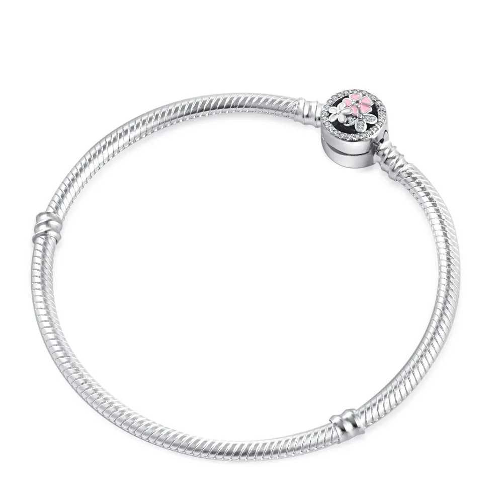 New Spring Series Pink Butterfly low Cherry Pendant Bead 925 Sterling Silver Plated Fit Necklace Charm DIY Jewelry BraceletXJ250517