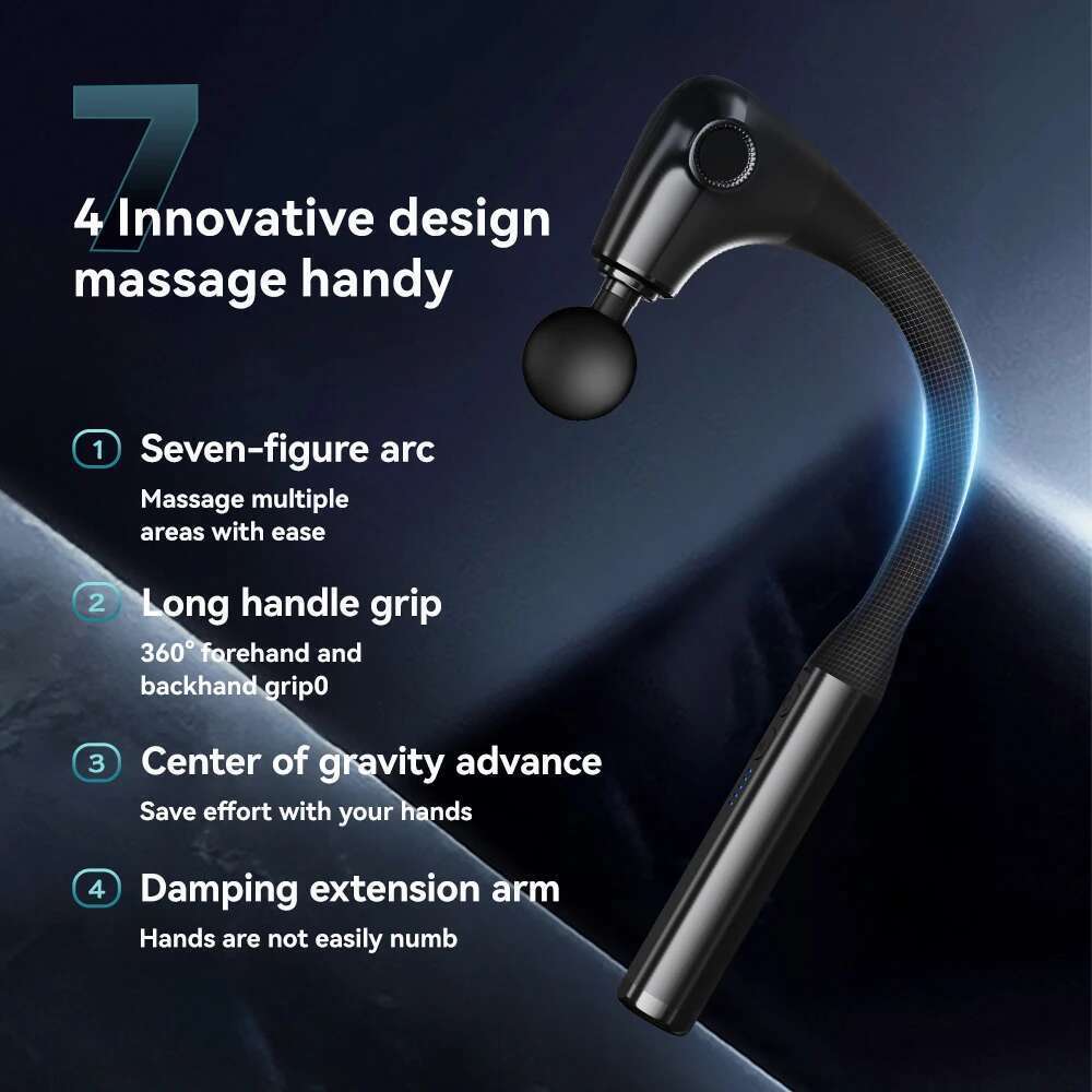 Massage Gun With Extended Handle Revolutionary U-Shaped Back Massager,Deep Relax Body Massager For Neck,Best Mother's Day Gifts