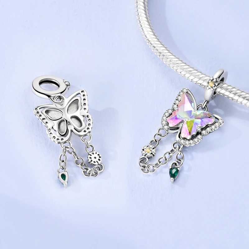 S925 Splittable Mother Daughter Dangle Charm Beads Fit Original Bracelet for Women Diy Bead for Jewelry Making Mothers Day GiftXJ250517