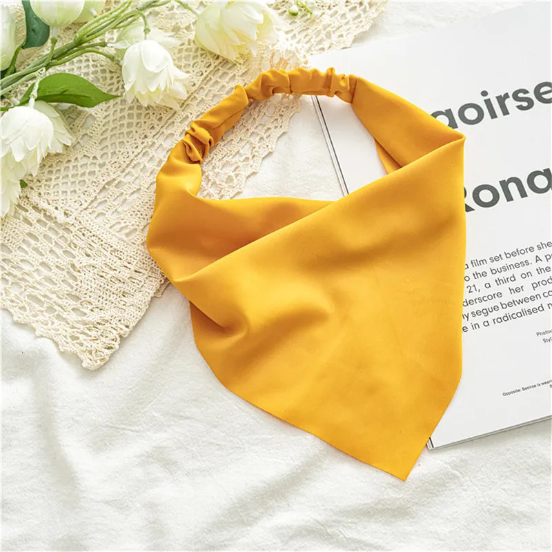 Ruoshui Woman Girls Solid Summer Head Scarf Chiffon Triangle Bandanas Women Elastic Hairband Hair Accessories Headwear Ornaments 250516