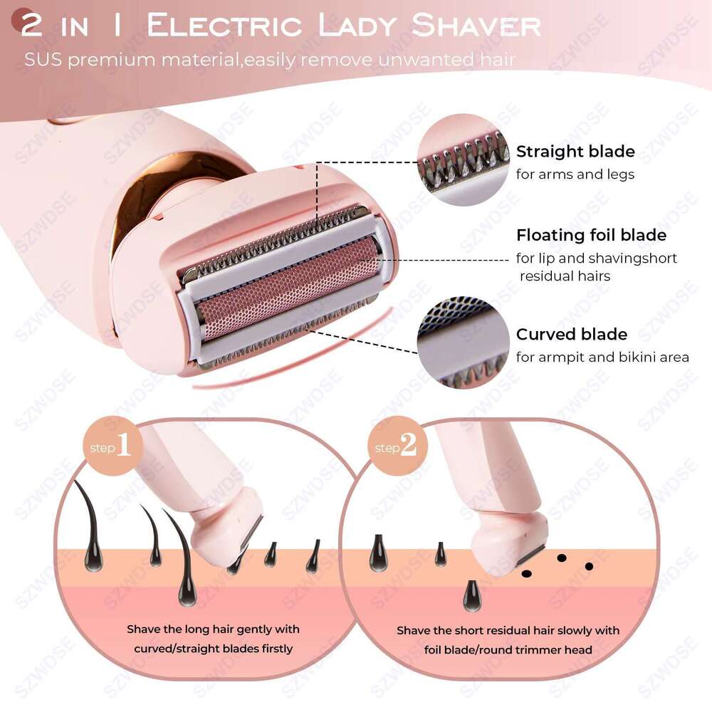 KMCE New Design Painless Trimmer Facial Depiladora Epilator Hair Removal Device Waterproof Bikini Lady Shaver For Women