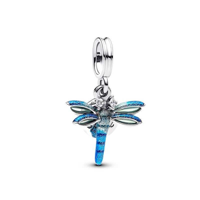 Hot Sale Beautiful 925 Silver Blue Animals Dragonfly Butterfly Dangle Charm Fits Original Bracelet DIY Party Gift Jewelry MakingXJ250517