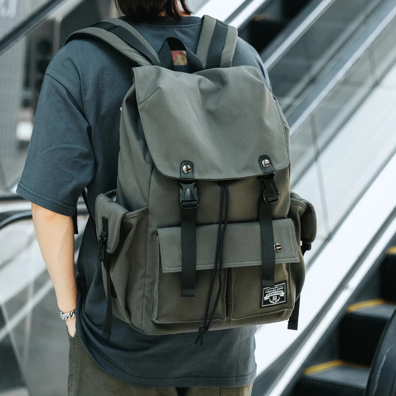 Fashion Drawstring Backpack for Men Oxford Waterproof 17.3 inch Laptop Mochila Large Capacity Travel Durable College Backpack 250515