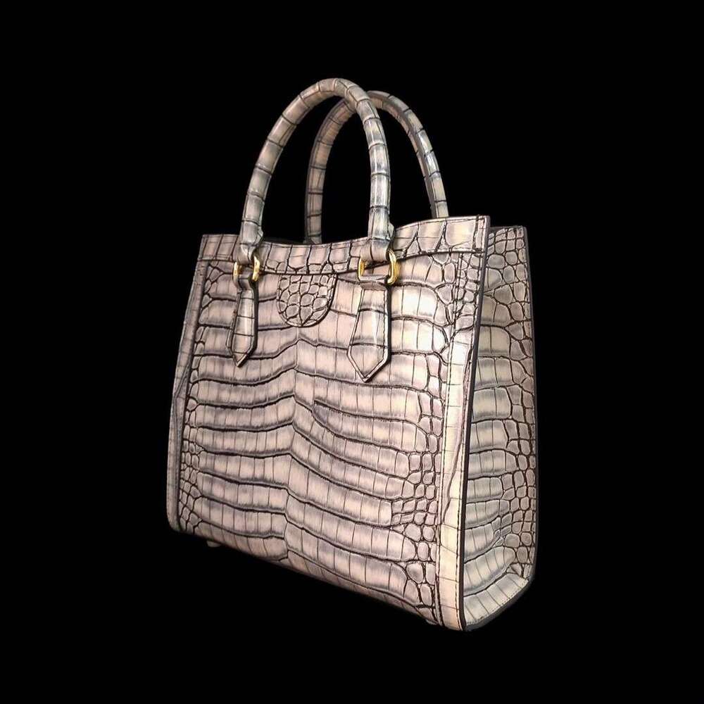Madeline Genuine New Women s Head Layer Leather Fashion Crocodile Pattern Tote Bag Handbag