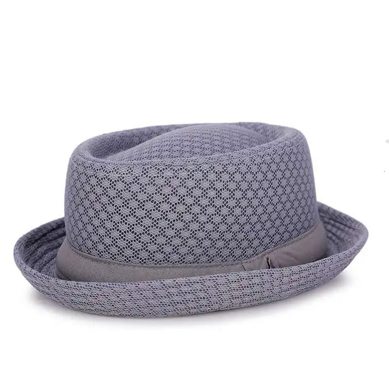 England jazz hat breathable mesh flat hat visor straw hat beach hat Retro cap Foldable cap sun hat casual Panama hat 250516