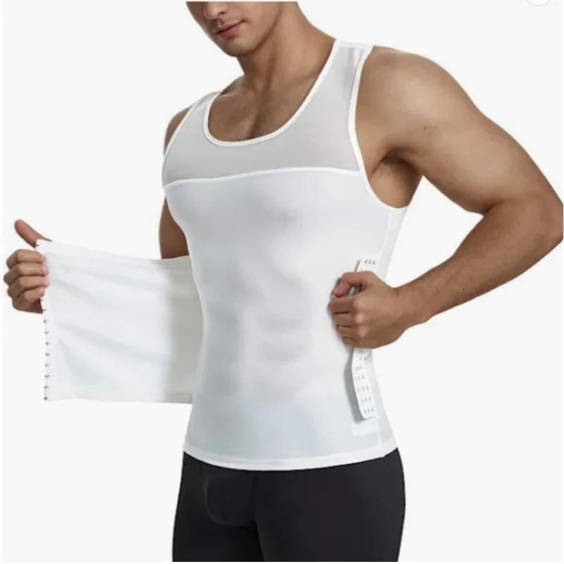 Mens Body Shaper Compression Vest Abdomen Shapewear Tummy Slimming Sheath Gynecomastia Shapers Corset Waist Trainer Fajas Tops 250517