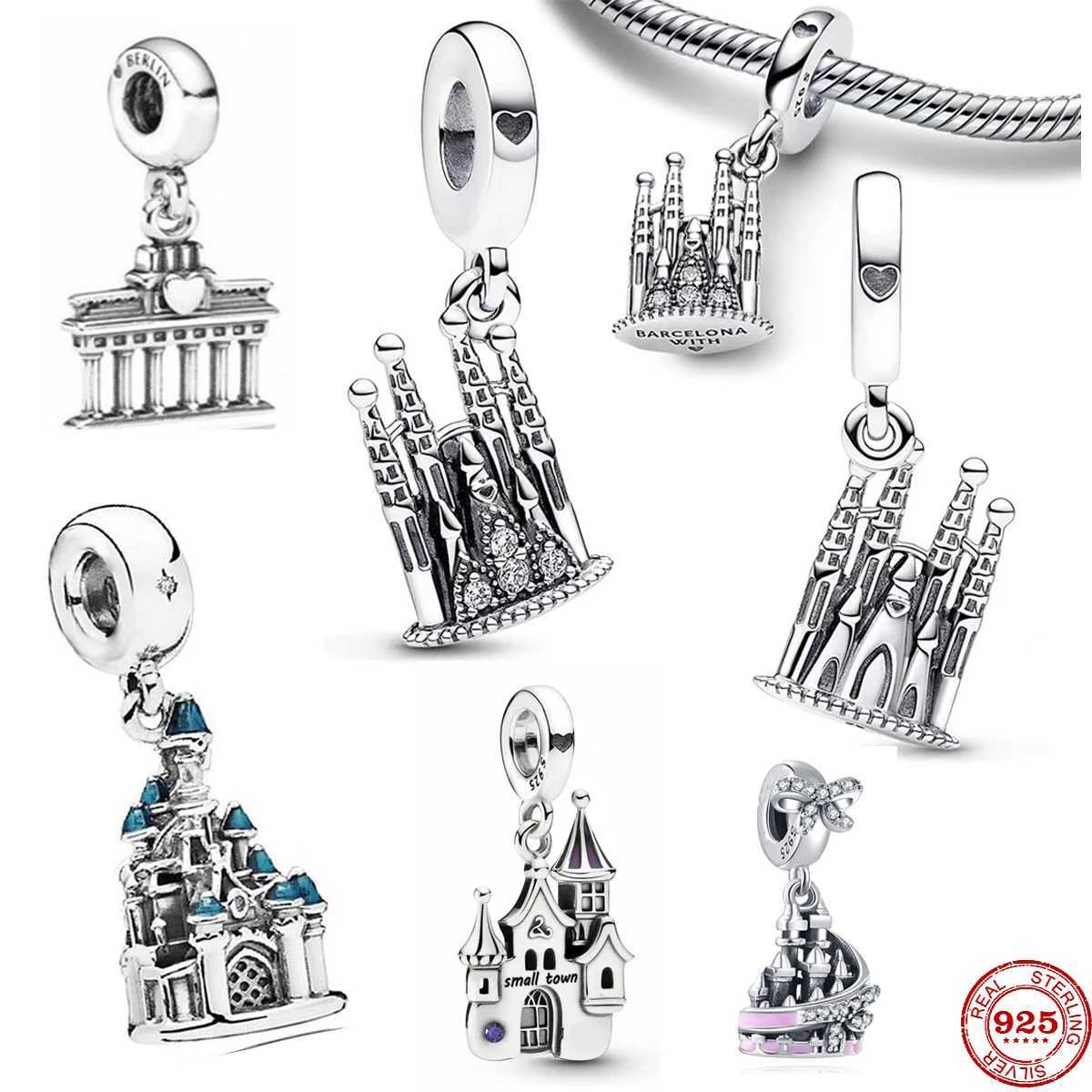New 925 Silver Castle exquisite charm pendant suitable for original bracelets necklaces DIY womens jewelry accoriesXJ250517