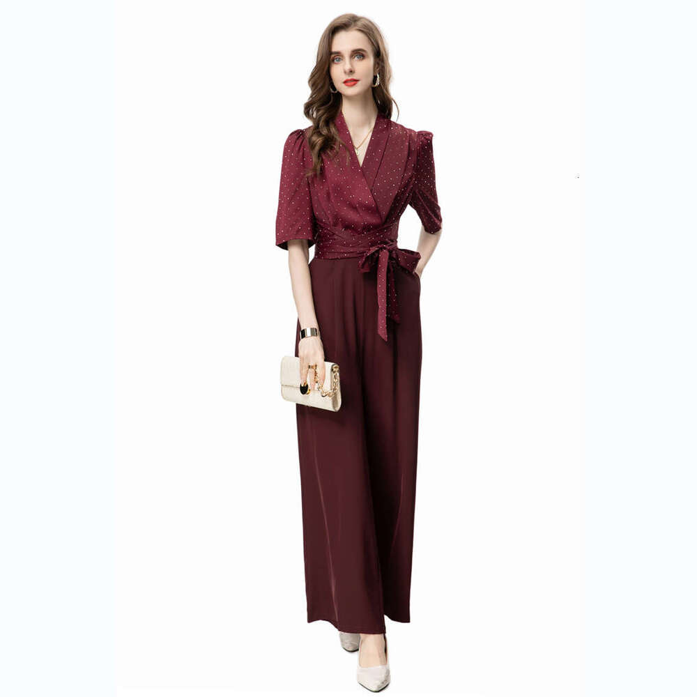 Wide Leg Jumpsuit Women S Clothing New Early Summer Light Mature Commuting Outfit Simple And Popular Jumpsuit