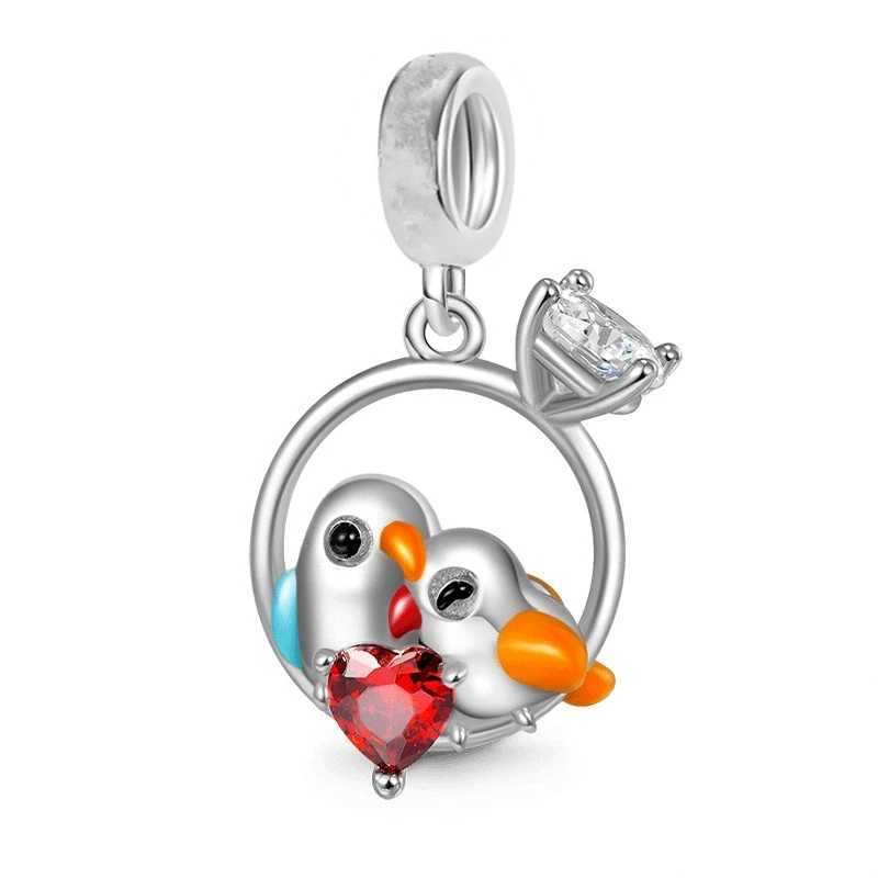 DIY Jewelry Gift Pink Moon Rocket G bird Rabbit Bear Girl Charm Pendant Beads Fit Original 925 Sterling Silver Pan BraceletXJ250517
