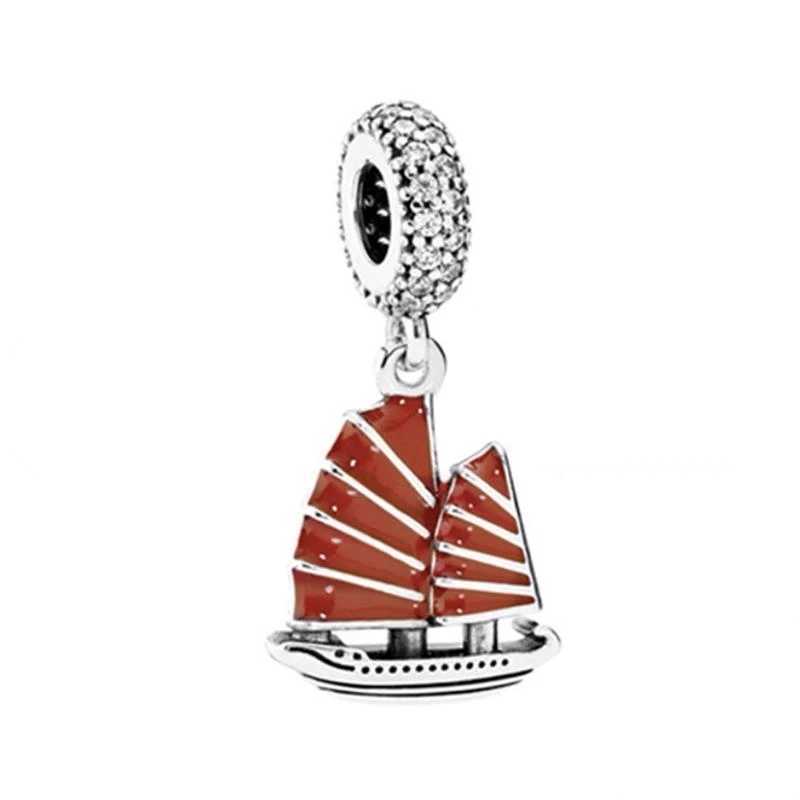 Architectural Pendant Sailboat Ferris wheel Charm Bead Women DIY Jewelry Gift Fit Original 925 Sterling Silver BraceletXJ250517