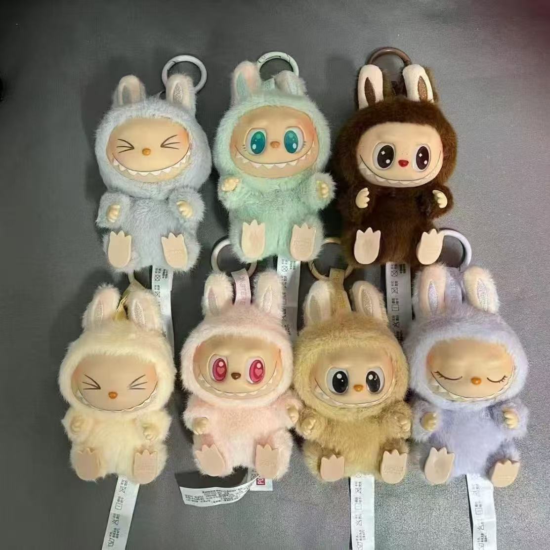 Vinyl-Faced Labubu Stuffed Animal Charm Cute Accessory for Keys & Decorations