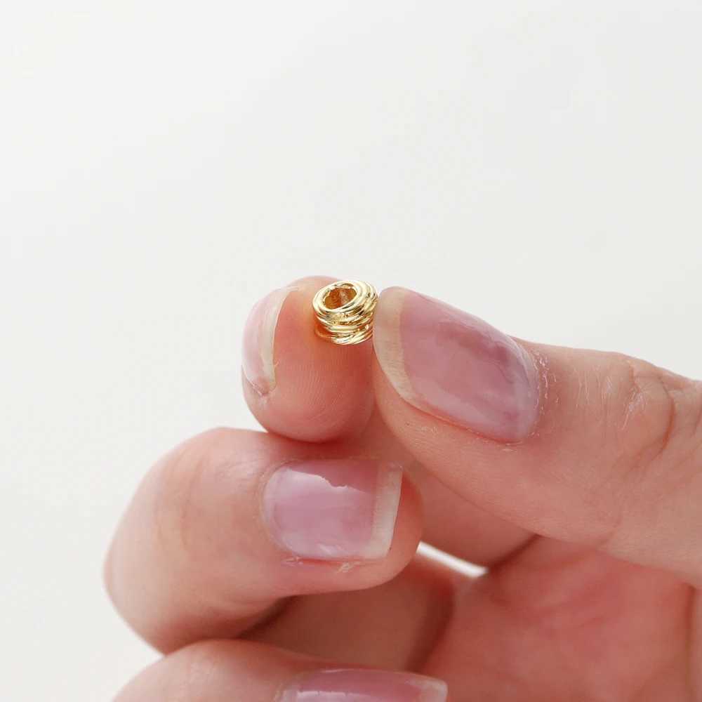 10/30/50Pcs/Pack 14K/18K Gold Plated Brass Weaving Ball Spacer Beads For DIY Bracelet Necklace Jewelry Making AccoriesXJ250517