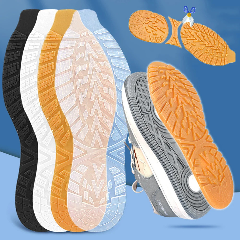 1 Pair Cuttable Rubber Sole Stickers Non-Slip Shoe Soles Wear Resistant Shoes Soles Pads Replaceable Sneakers Outsole Protector 250515