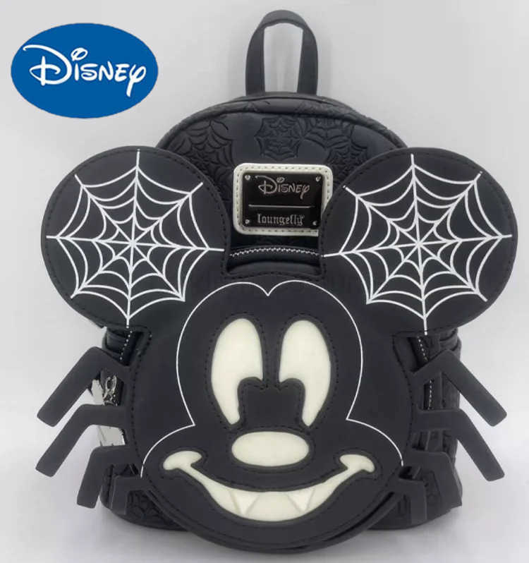 Disney Loungefly Disney Halloween Mickey Mouse Glow Backpack Mickey Satchel Cartoon Cute Childrens Backpack Shoulder Bag Mini Bag Gift W250517